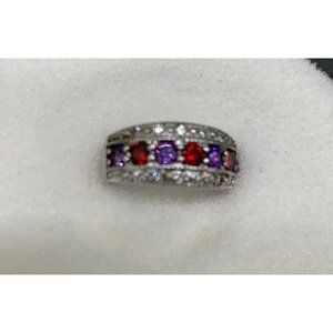 Red & Purple Stone Ring Size 8